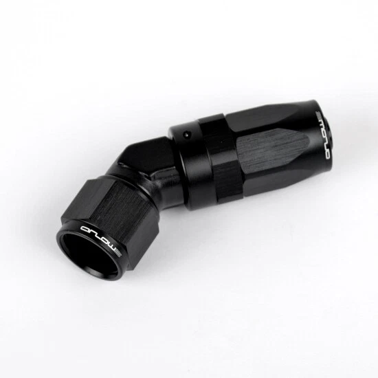 Arlows Alu Fitting Dash 8 - 45° Blockwinkel - ( Schwarz : 3/4 - 16 UNF )