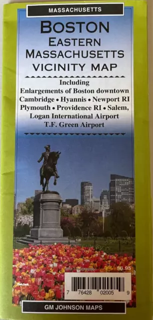 New AAA BOSTON MASSACHUSETTS ROAD MAP  GM Johnson CITY VICINITY TOUR  MA 2021
