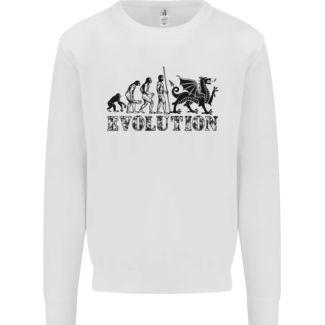 Evolution of Welsh Rugby Player Union Funny Kids Sweatshirt Jumper