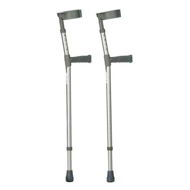 1 Pair of Lightweight Double Crutch Adjustable Forearm Crutches Walking Aid