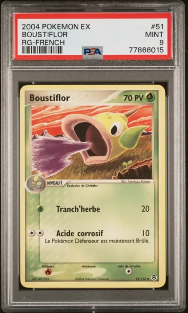 Carte Pokemon Boustiflor 51/112 EX Rouge feu Vert Feuille PSA 9 🍃🍃