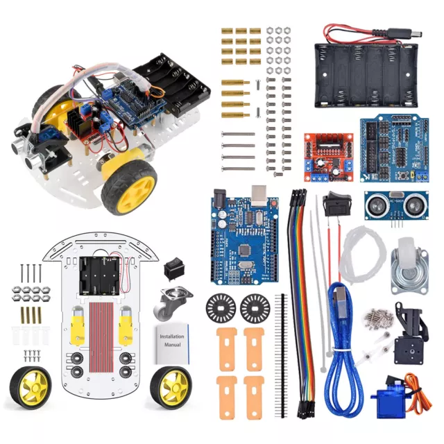 Avoidance Tracking Smart Robot Car Chassis Kit Ultrasonic module For Arduino DIY