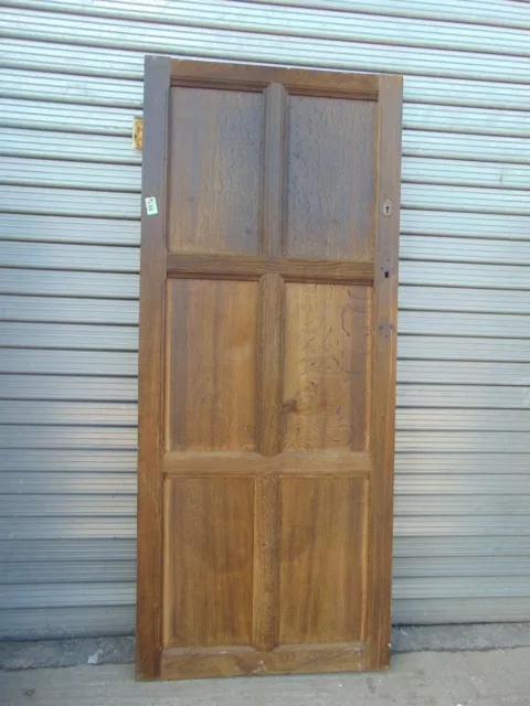 Antique Solid Oak 32 3/4" x 77 1/4" Internal  Wooden Door ref 951