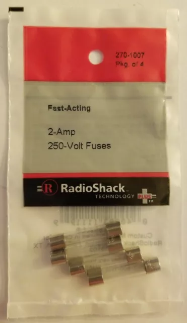 RadioShack 2 Amp 250 Volt Fast-Acting Fuses 270-1007 2701007 *FREE SHIPPING*