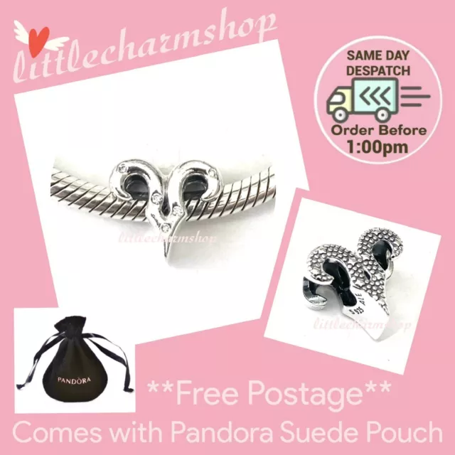 NEW Authentic Genuine PANDORA Silver Sparkling Aries Zodiac Charm - 798416C01