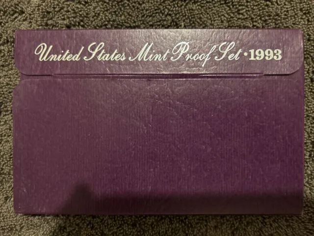 1993 S US Mint 5 Coin Proof Set Original Box