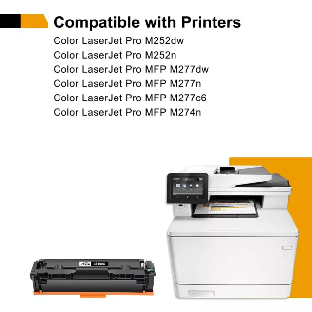 Toner for HP 201X CF400X 201A Color Laserjet Pro MFP M277dw M277c6 M252n M252dw 3