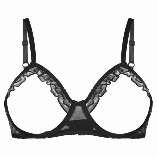 WOMEN EROTIC SEXY Lace Lingerie Bra Sexy Bralette Open Cups Underwear ...