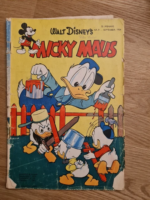 Micky Maus Heft Nr.9 von 1954 Originalheft (Z3-4)