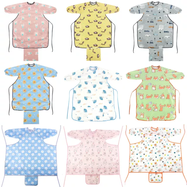 Baby Kids Bibs With Full Long Sleeve Toddler Weaning Feeding Apron Highchair