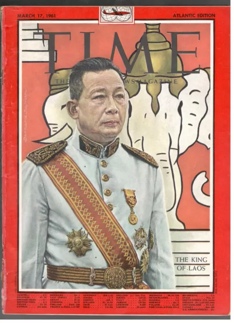 SISAVANG SAVANG VATTHANA TIME March 17, 1961 magazine RARO THE KING OF LAOS