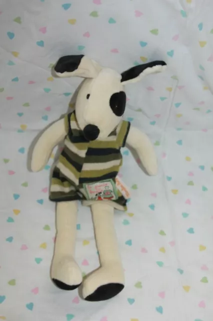 DOUDOU MOULIN ROTY la grande famille JULIUS CHIEN  RAYE VERT 33 CM