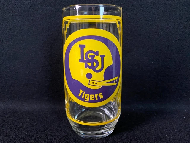 LSU Tigers 1975 Sam's Collector's Series Football Glass Nebraska vs LSU Tumbler