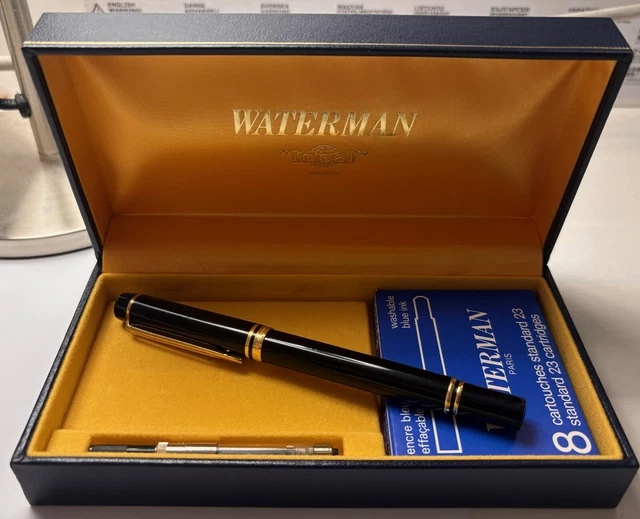 Stylo Plume Waterman Idéal 18k Or 750 - Paris, Made In France, Coffret Le Man 200, Occasion