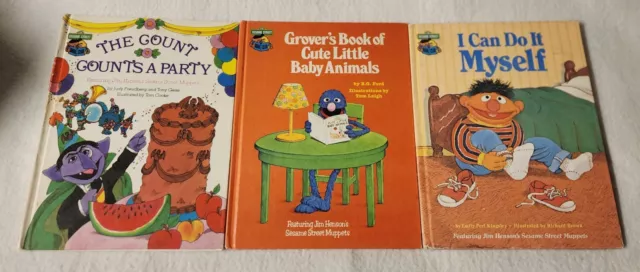 Lot 3 Sesame Street Book Club Hardcover Golden Jim Henson Muppets COUNT Grover