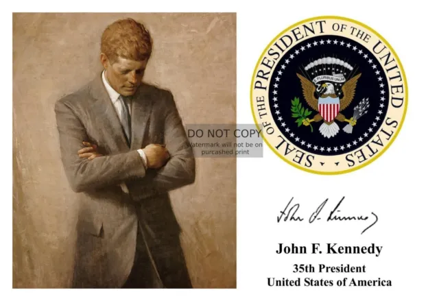 President John F. Kennedy Jfk Presidential Seal Autographed 4X6 Photograph