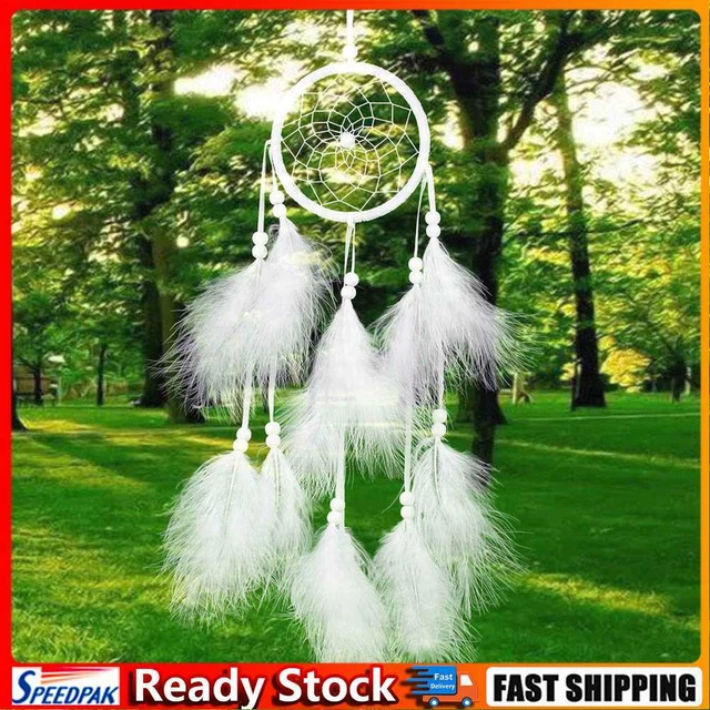 Blanc de DreamCatcher la main Dream Catcher Net avec plumes mur voiture suspendu