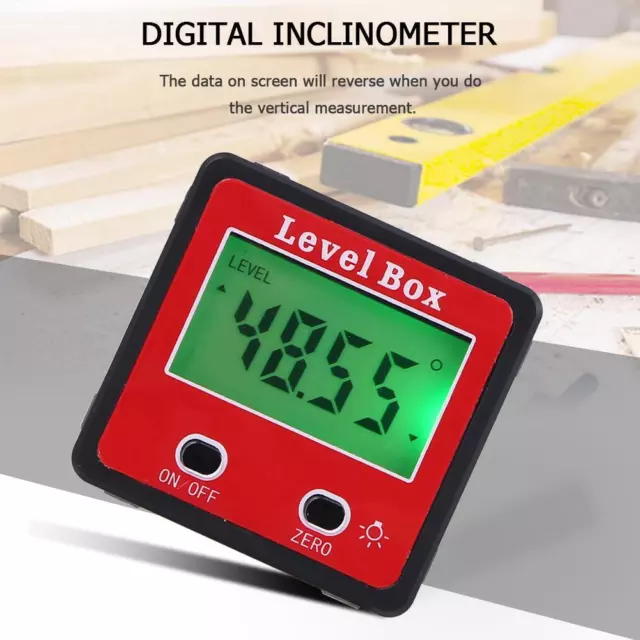 Digital Display Inclinometer Spirit Level Box Protractor Angle Finder Gauge