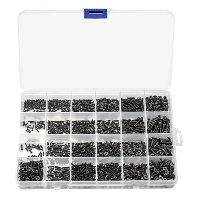 720Pcs Countersunk Flat Head  Screw Set M1.4 M1.7 M2 M2.5 M3 Carbon Steel1346