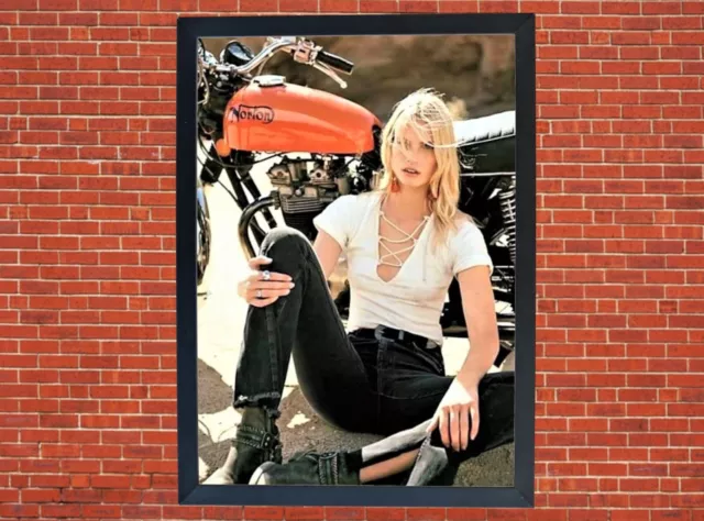 Norton Girl Motorcycle Motorbike A3 Print Poster on Photographic Paper