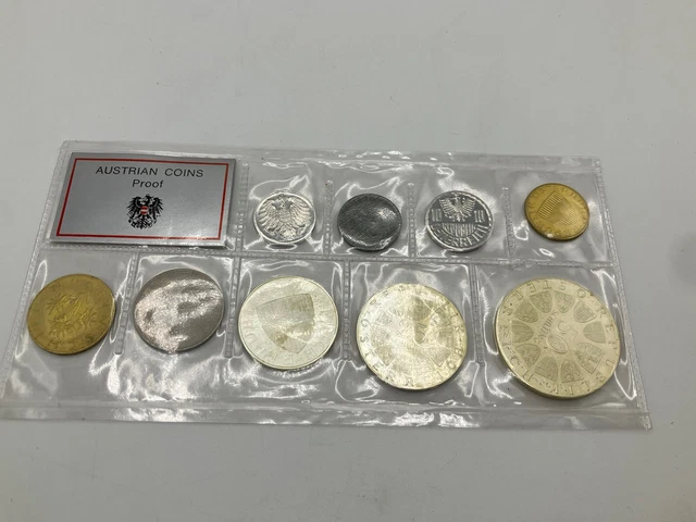 AUSTRIAN COINS PROOF ,Set 8 Monete Austriache , SCHILLING,ÖSTERREICH MUNZEN
