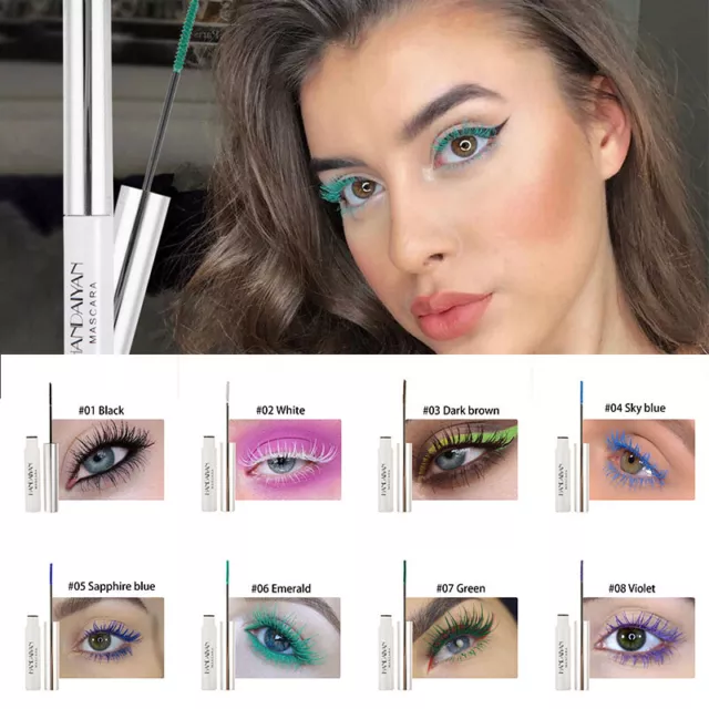 Curling Thick Eye Makeup Eyelash Extensions 4D Silk Fibre Colored Mascara