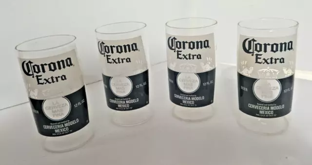 Corona Extra Beer Glasses BOXED Set of 4  12 oz, NO Salt, La Cerveza Mas Fina