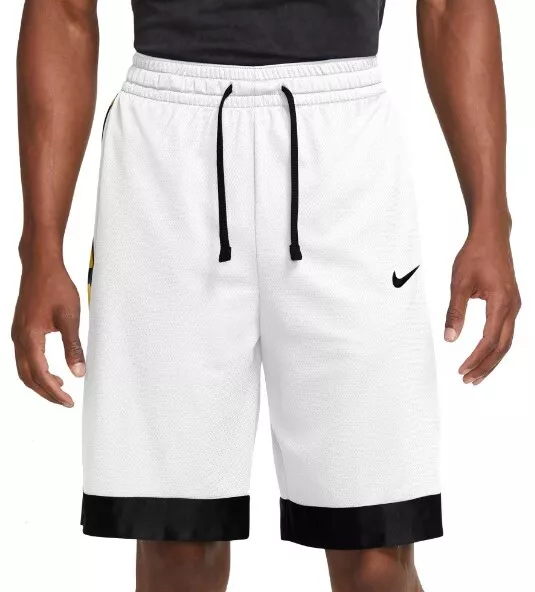 Nike Mens Dri-FIT Elite Stripe Basketball Shorts Size L White Gold