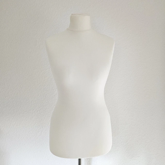 DummyDoll Schneiderpuppe Weiblich Gr. 36/38 – Schwarzer Überzug, Holzfuß Schwarz + Chrom-Kappe, Höhenverstellbar