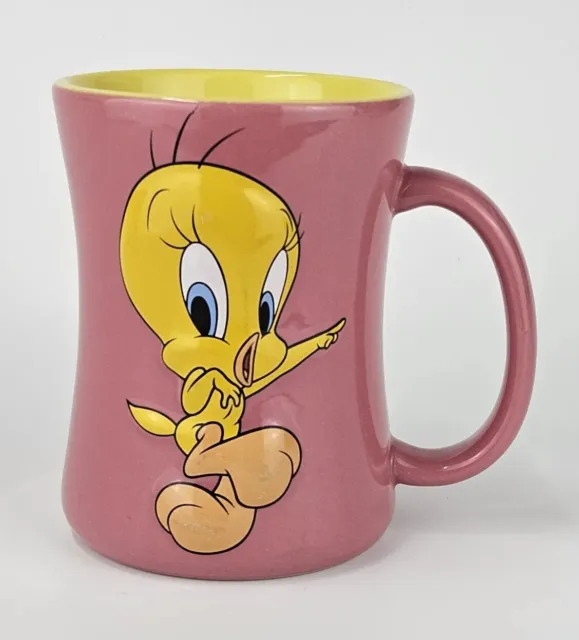 TWEETY BIRD LOONEY TUNES 3D CUP MUG Coffee Pink Yellow XPRES 2005 Warner Bros