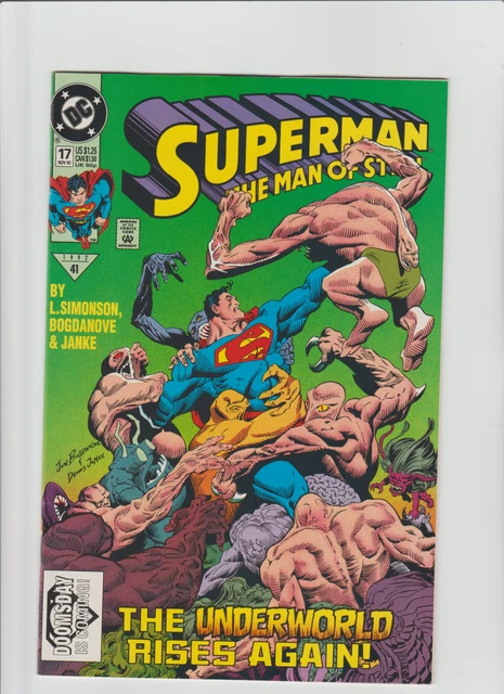 Superman The Man Of Steel # 17 ( 1992) First Apperance Doomsday Cameo Vf/Nm