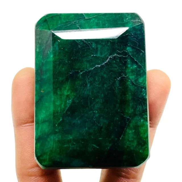 916 Cts Certified Natural Emerald Stunning Green Huge Octagon Cut Loose Gemstone