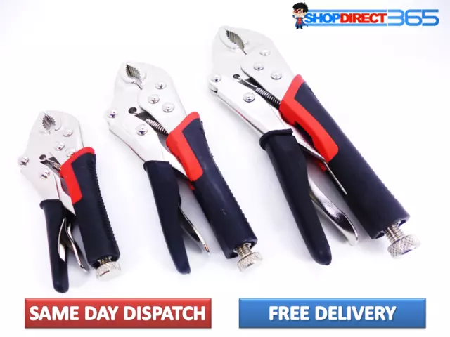 3 Piece Heavy Duty Grip Wrench Set Vice Locking Lock Pliers Mole Grip Tool 23-13