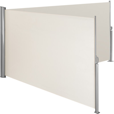 Tessuto/Telaio in Acciaio Crema 300 x 150 cm Laterale Frangivento con Paravento Estraibile Esterno tidyard Tenda da Sole Paravento Pieghevole 