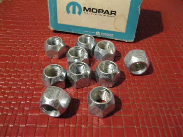 NOS Mopar 1964-1965 Dodge and Plymouth Left hand wheel nut lot, 10 pieces