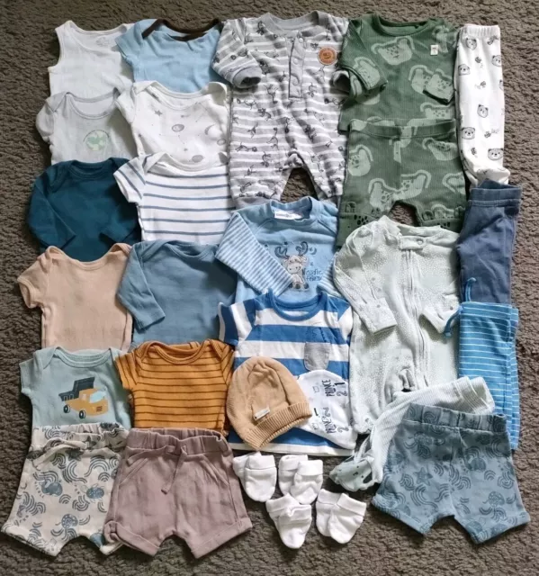 Baby Boys Newborn Job Lot Clothes Bundle. Best, Tops, All-in-One. Lots & Lots