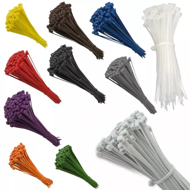 Tie Wraps Cable Ties Garden Fasteners Zip Strap Cord Strong Nylon Plastic Wire