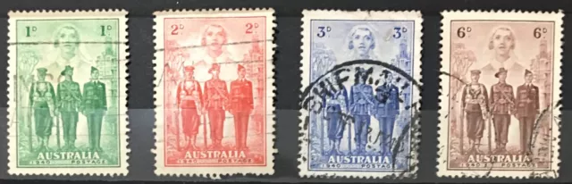 1940 Australia Imperial Forces Set of 4 SG196 - SG199 Used