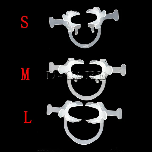 Dental Mouth Opener Handle Cheek Lip Retractor Expanders Wing C-Shape L/M/S