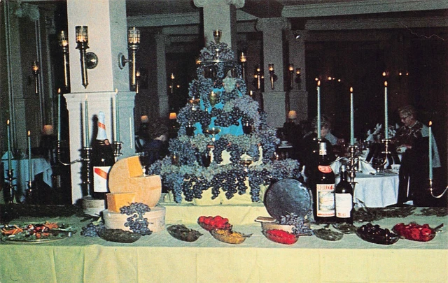 Asheville NC Biltmore Estate The Manor Hotel Cottages Buffet Vtg Postcard C12