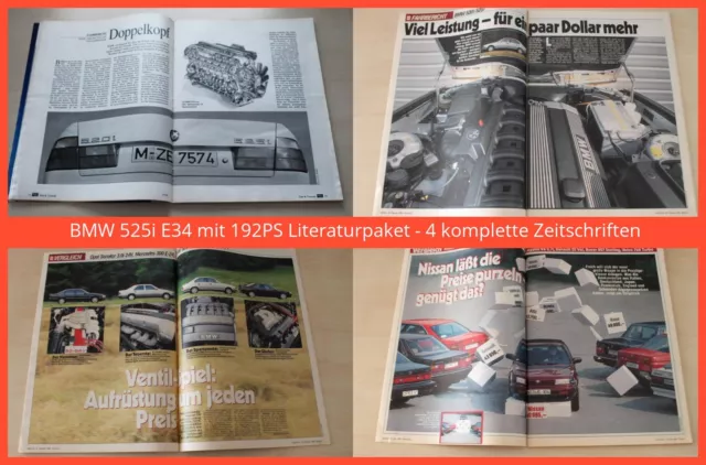BMW 525i E34 mit 192PS Literaturpaket - 4 komplette Zeitschriften