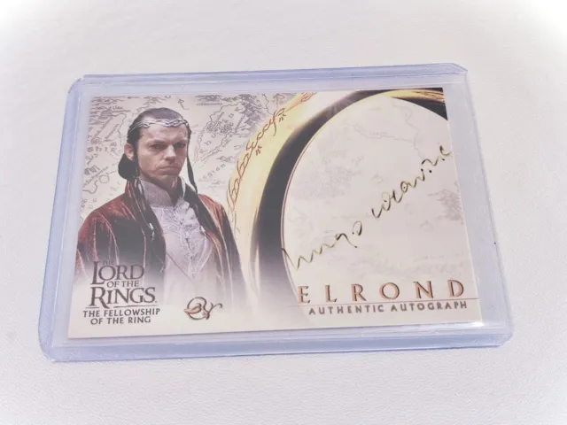 2001 Topps Lord of the Rings Fellowship of the Ring Auto HUGO WEAVING as ELROND!