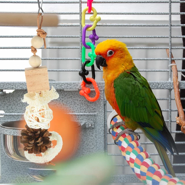 Papageien Kauspielzeug Aus Kork & Holz - Natürliches Spielzeug Für Vögel