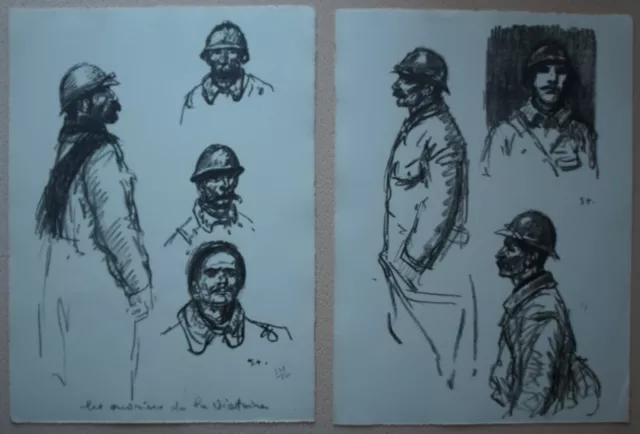 STEINLEN (1859/1923) Litho WW1 - " LES OUVRIERS DE LA VICTOIRE  "  -  Signé