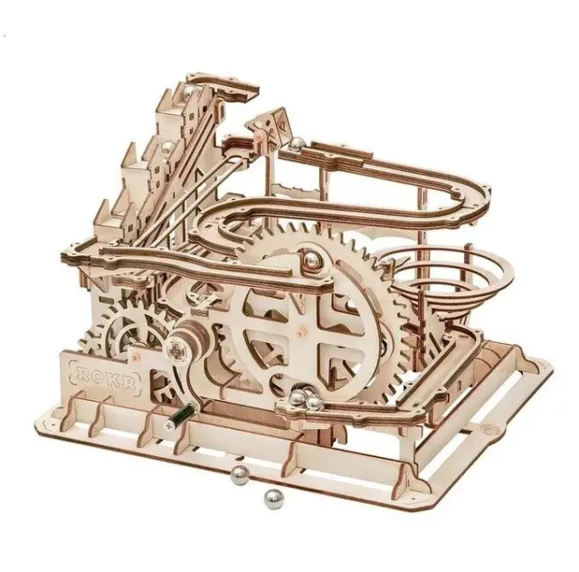 ROKR Marble Run Parkour Big Funnel 3D Wooden DIY Mechanical Puzzle Kids Adults