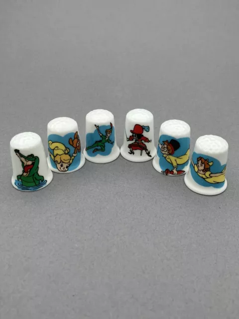 Peter Pan English fine bone china thimbles full set of six