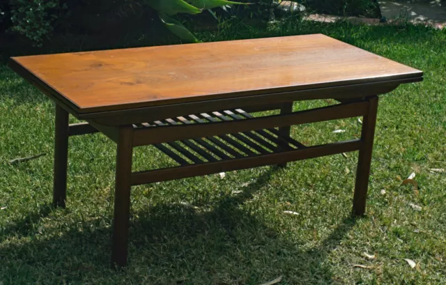 Mid Century Teak Coffee Table, extending sides.