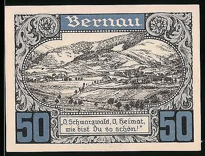 Notgeld Bernau, 50 Pfennig, Ortsansicht