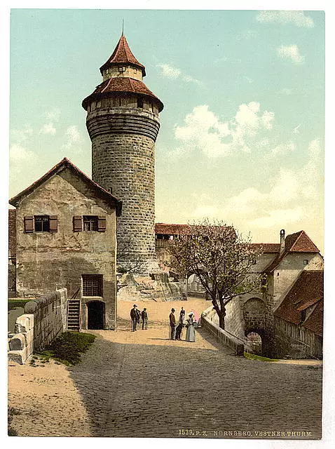 Vestner Tower Nuremberg Bavaria Germany c1900 OLD PHOTO