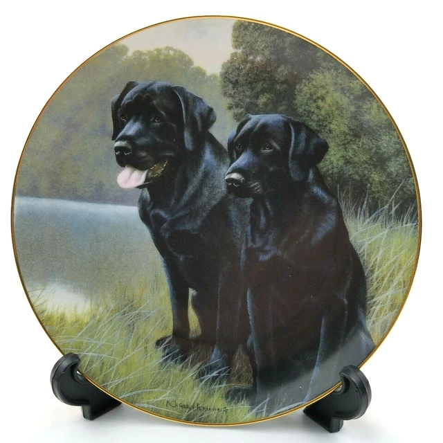 Franklin Mint - Sporting Companions - Black Labradors - Nigel Hemming Plate